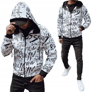 Pánská mikina TEPLÁKOVÁ MIKINA MIKINA S KAPUCÍ NA ZIP, S KAPUCÍ BX5788 - XL