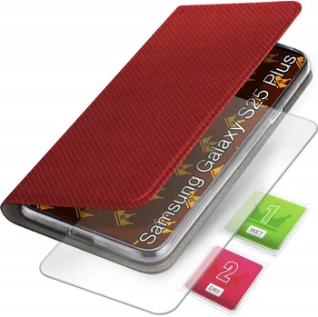 Pouzdro na mobilní telefon Flipové pouzdro Kingglass pro Samsung Galaxy S25+, červené