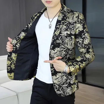 Pánské sako Best Fashion Pánské elegantní společenské sako Velikost: 3XL, Barva (Varianta): Zlatá