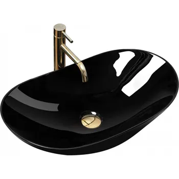 Rea Royal 62 black umyvadlo na desku, lesk, REA-U0445