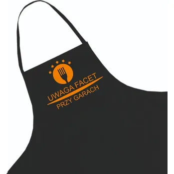 Kuchyňská zástěra Černá kuchyňská zástěra jako Dárek + jméno, vzor 29