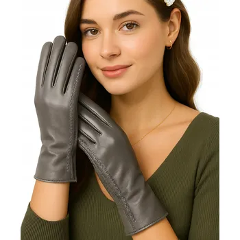 Rukavice DÁMSKÉ ZIMNÍ KOŽENÉ RUKAVICE Z PRAVÉ KŮŽE OCELOVÉ M