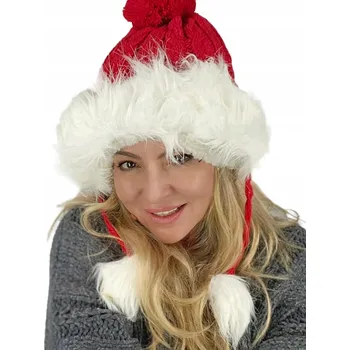 Čepice Zimní čepice Agrafka špendlíky červená univerzální velikost