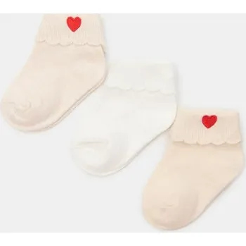 Dívčí spodní prádlo Sinsay - Sada 3&nbsp;párů ponožek pro miminko - krémová - 723DS-01X - 723DS-01X-R14