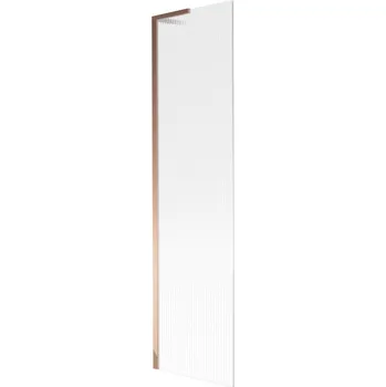 Mexen Next L, 1-křídlová vanová zástěna 50 x 150 cm, 6mm sklo s žebrovým vzorem, růžové zlato profil, 895-050-000-03-09-60