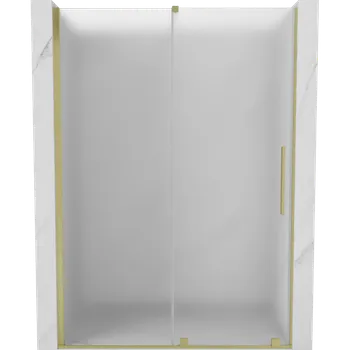 Sprchové dveře Mexen Velar, posuvné sprchové dveře do otvoru 160 cm, 8mm sklo námraza, zlatá matná, 871-160-000-31-55