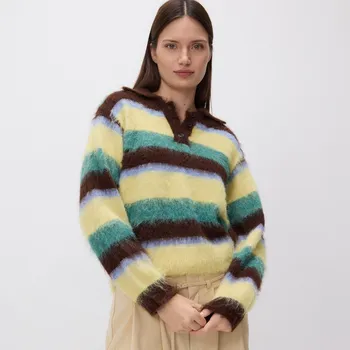 Dámský svetr Reserved - Svetr s límečkem - vícebarevná - 238IW-MLC - 238IW-MLC-M