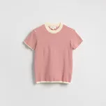 Reserved - Pruhované bavlněné tričko - červená - 976EG-33X - 976EG-33X-XL