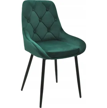 Jídelní židle Židle DO JÍDELNY čalouněná PARIS CIEMNOZIELONE sametová prošívaná