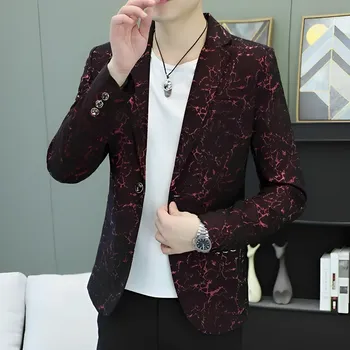 Pánské sako Best Fashion Pánské elegantní sako pro společenské i volnočasové nošení Velikost: M, Barva (Varianta): Červená