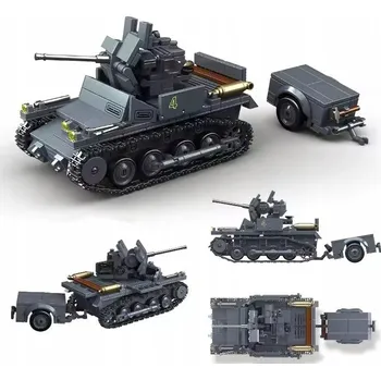 ostatní stavebnice VOJENSKÉ STAVEBNICE – PROTIVZDUŠNÝ TANK z 2. SVĚTOVÉ VÁLKY, 675 dílů + 3 figurky + zbraň (KL32)