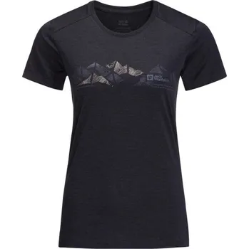 Dámské tričko Dámské funkční triko Jack Wolfskin CROSSTRAIL GRAPHIC T W XS Černá