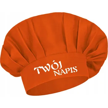 Čepice Kuchařská čepice šéfkuchaře s vlastním potiskem oranžová