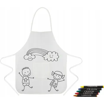 Kuchyňská zástěra Dětská zástěra na malování, netkaná textilie, bílá s potiskem