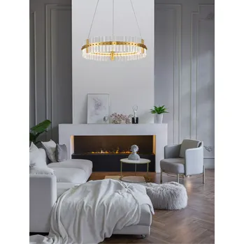 LED stmívatelný platinum zlatý moderní lustr Kezo