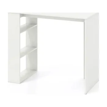 Jednací stůl Počítačový stůl s policí CB10868WH, 90cm, bílý - B COSTWAY