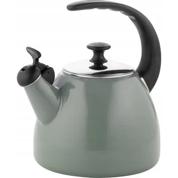 Varná konvice Tradiční ocelová smaltovaná Konvice Florina 2,5 l šedá, zelená