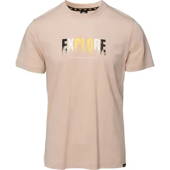 Pánské triko Hi-Tec HISHAM SP XXXL Béžová, Mix