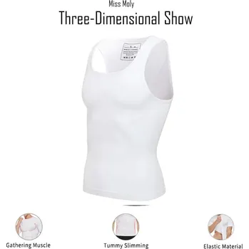 Pánské tričko Best Fashion Pánské stahovací tílko tvarující postavu a břicho Velikost: XL, Barva (Varianta): Sleeveless white