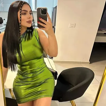 Dámské šaty Best Fashion Dámské přiléhavé mini šaty na večírek a společnost Velikost: S, Barva (Varianta): Zelená