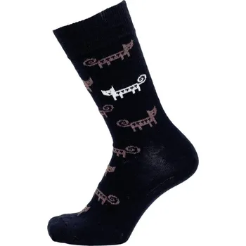 Dámské termo ponožky Merino ponožky Cat black, Bengt & Lotta Švédsko Černá 35/39