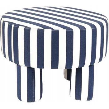 Obývací pokoj Taburet CHIARO modro-bílý 50x50x37 cm HOMLA