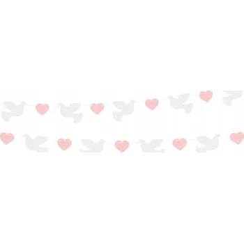 Girlanda Holubičky srdce banner křest svaté přijímání 150 cm