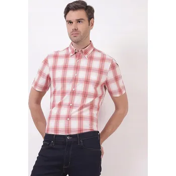 Pánská košile Marks & Spencer pánská košile ležérní krátký rukáv klasický střih bavlna velikost S