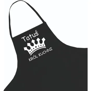 Kuchyňská zástěra Černá kuchyňská zástěra jako Dárek + jméno, vzor 14