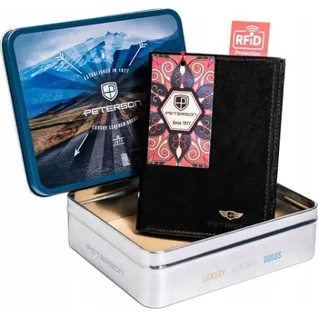 Peněženka Peterson pánská peněženka z pravé kůže černá - muž