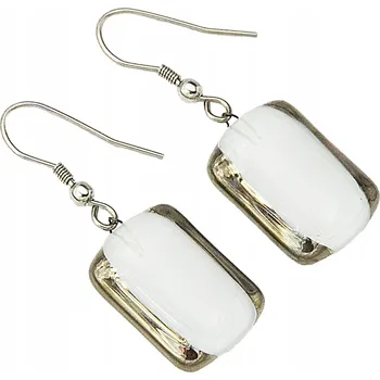 Náušnice Žluté náušnice trojúhelník, ruční výroba, zdobené platinou