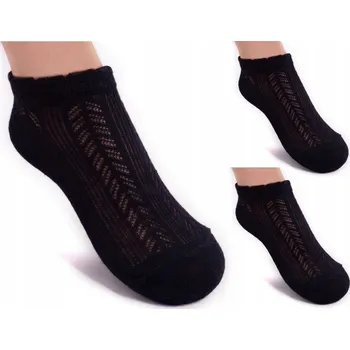 Pánské ponožky Černé Prolamované Ponožky Krátké Letní Velikost 31-34 3 páry Yoclub