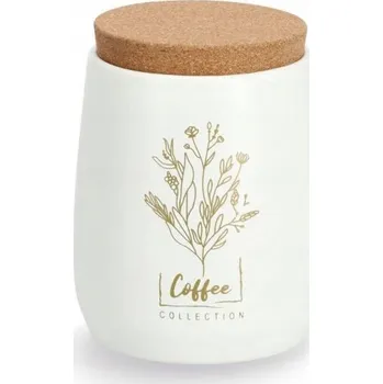 Dóza na potraviny Dóza s korkovým víčkem, COFFEE, 750 ml, bílá, ZELLER