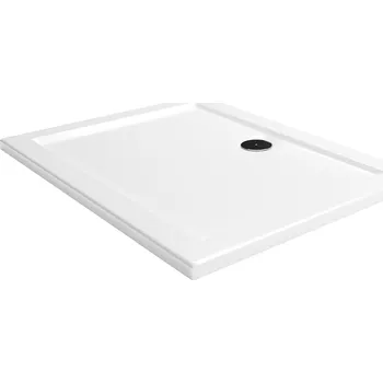 Sprchová vanička Nízká sprchová vanička obdélníková bílá akrylátová s nájezdem 120x80 cm