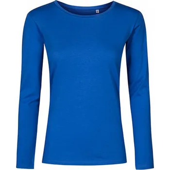 Dámské tričko X.O by Promodoro Lehké elastické dámské tričko z česané bavlny s dlouhým rukávem Barva: modrá azurová, Velikost: XXL XO1565