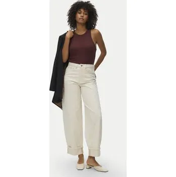 Dámské džíny Vero Moda Jeansy Zelda 10339347 Béžová Wide Leg 25_32