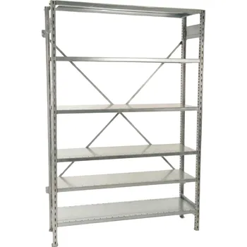 Dílenský regál MAMUTEX Zinkovaný celokovový regál STOW 2500x1300x500 mm - 6 polic, nosnost 960 kg - ZÁKLADNÍ MODUL