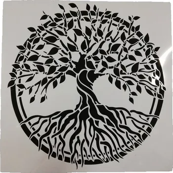 Šablona plastová pro kreativní tvoření - 30 x 30 cm - Strom života