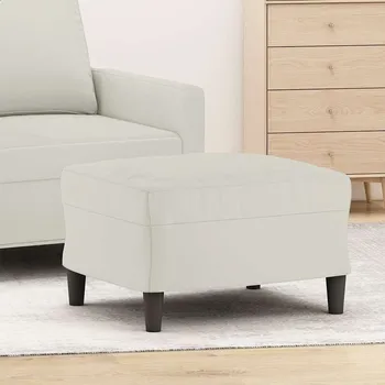 Taburet vidaXL Podnožka 60 x 50 x 41 cm samet [349293] Barva: krémová