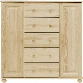 Komoda Nabytek-dreveny.cz Dřevěná komoda MAX 90 borovice masiv - výška 122 cm Barevné provedení: Přírodní lakovaná