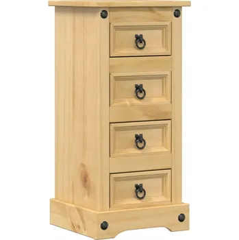 Noční stolek Noční stolek Corona z masivního borovicového dřeva, 35 x 32,5 x 74 cm, medově hnědá