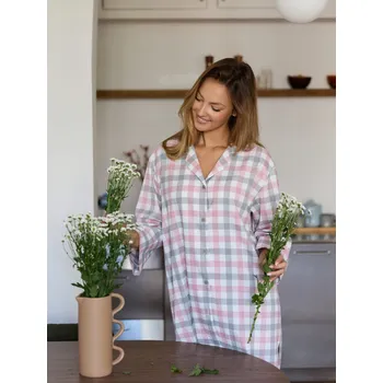 Košile Mefemi Stella KG80 S-2XL bez knoflíků růžovo-šedá XL