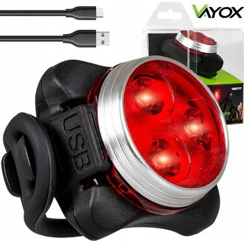 Cyklosvítilna ZADNÍ SVĚTLO NA KOLO LED USB VAYOX