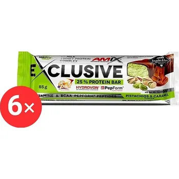 Amix Nutrition Exclusive Protein Bar, 6 x 85g, Pistachios-Caramel
