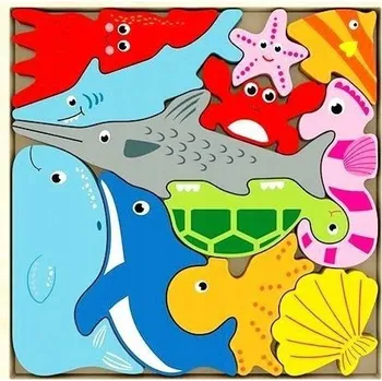 Dřevěná hračka Dřevěné Puzzle Zvířata