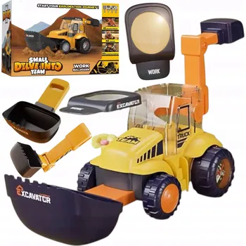 Hračka pro nejmenší Vzdělávací bagr 4v1 pro děti: lupa, kompas, lopatka na písek 3+ TT9169