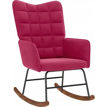 Křeslo Houpací křeslo sametové, vínově červené, 61 x 78 x 98 cm