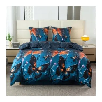 Povlečení SADA POVLEČENÍ 3D ANTONIO ROZMĚR 220x200 POVLEČENÍ 70x80 MOTÝLI