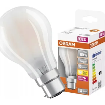 Žárovka LED žárovka A60 B22d 7W = 60W 806lm 2700K Teplá bílá 300° Stmívatelná Filament