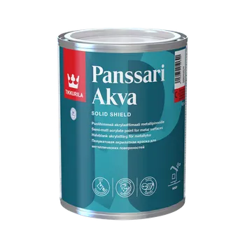 barva na zeď Tikkurila Polomatná akrylová barva na kovové povrchy Panssari akva 1 L